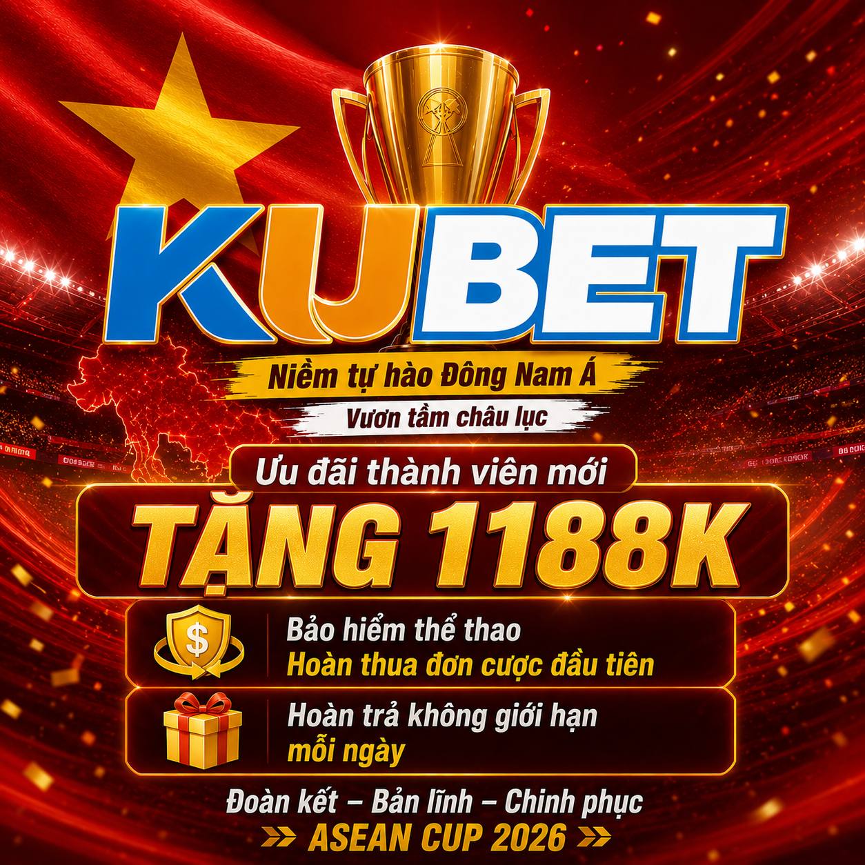 KUBET ưu đãi thành viên mới ASEAN Cup 2026